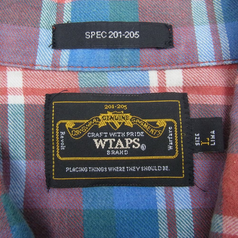 WTAPS ダブルタップス 12SS 121GWDT-SHM03 UNION LS ユニオン チェック 長袖 シャツ マルチカラー系 L【中古】