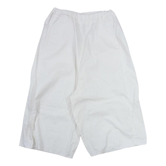グラム コットン クロップド ワイド バギー パンツ ホワイト系 F【中古】