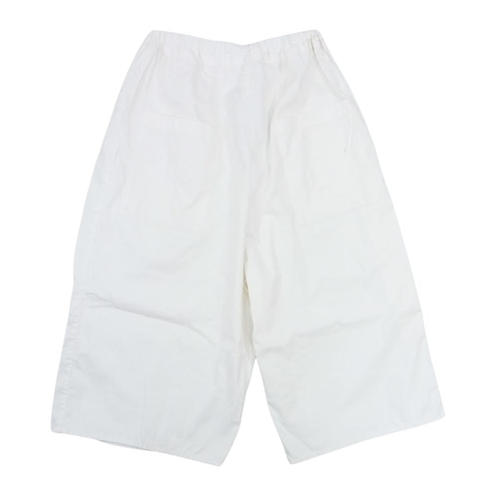 グラム コットン クロップド ワイド バギー パンツ ホワイト系 F【中古】
