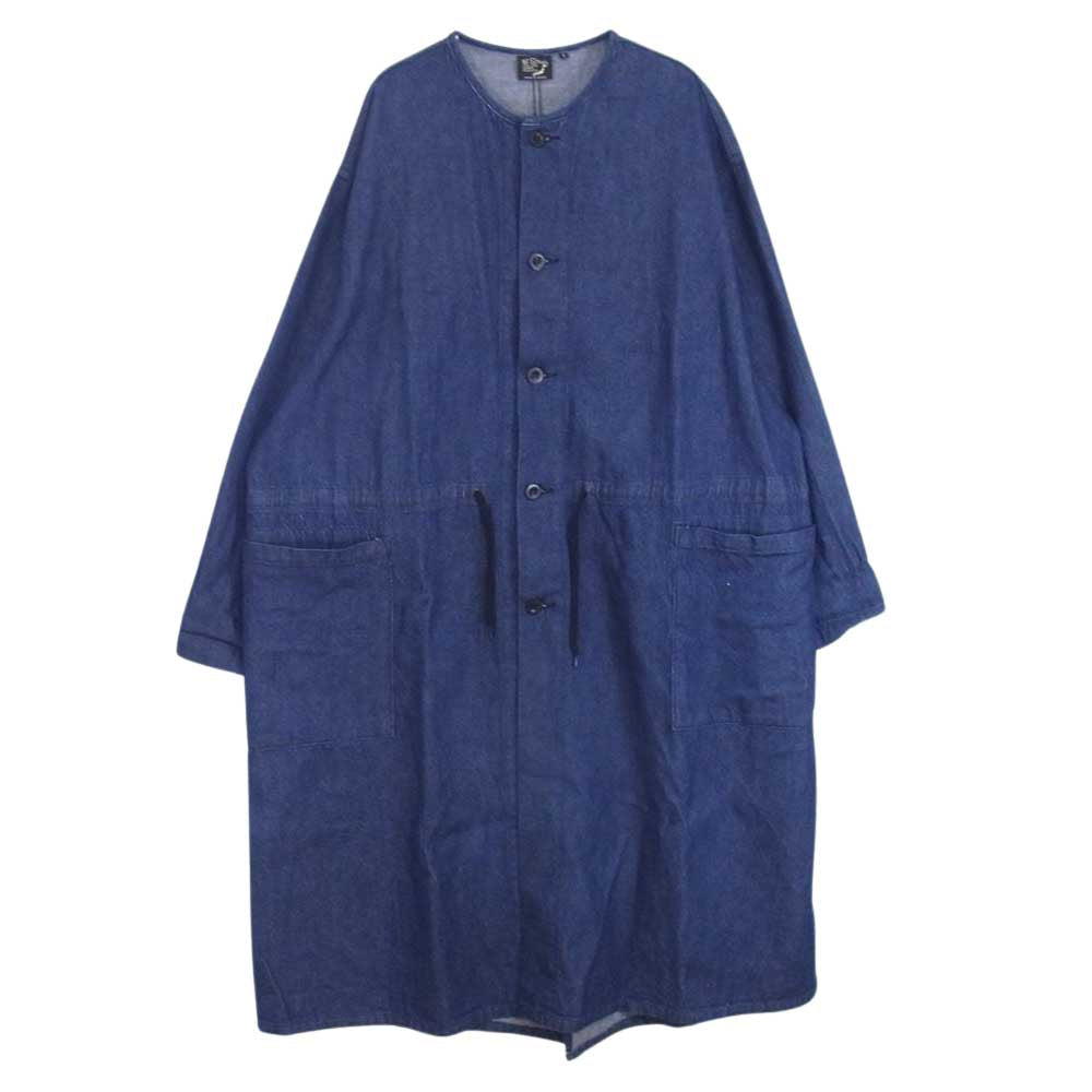 orSlow オアスロウ 03-8036-81 DENIM NO COLLAR COAT ノーカラーコート デニム フィッシュテイル モッズコート インディゴブルー系 1【中古】