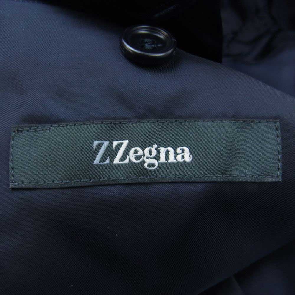 エルメネジルドゼニア INC 012700 ZZegna ジーゼニア モヘア混ウール 2B ピンストライプ スーツ 裾ダブル仕上げ ブラック系 44R【中古】