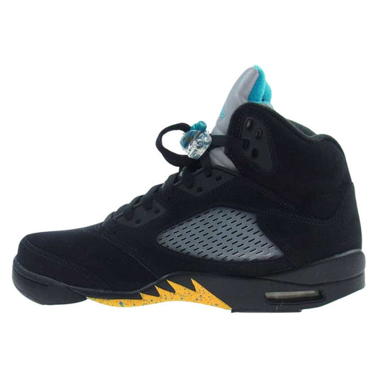 NIKE ナイキ DD0587-047 AIR JORDAN 5 RETRO エアジョーダン 5 レトロ ブラック アクアトーン-タクシー スニーカー ブラック系 27.5cm【極上美品】【中古】