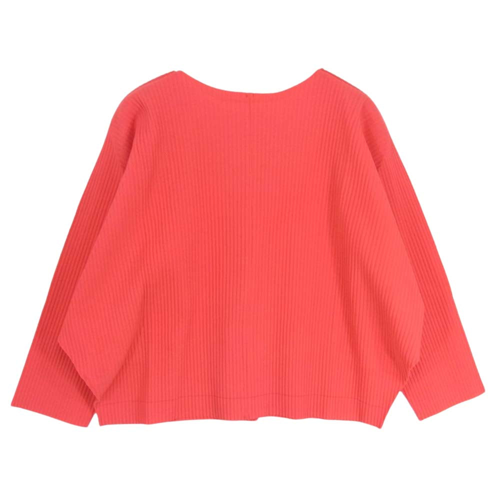 ISSEY MIYAKE イッセイミヤケ MI84KO162 me ミー A-POC INSIDE プリーツ加工 ラウンドネック ドルマンスリーブ カーディガン レッド系 サイズ表記無【中古】