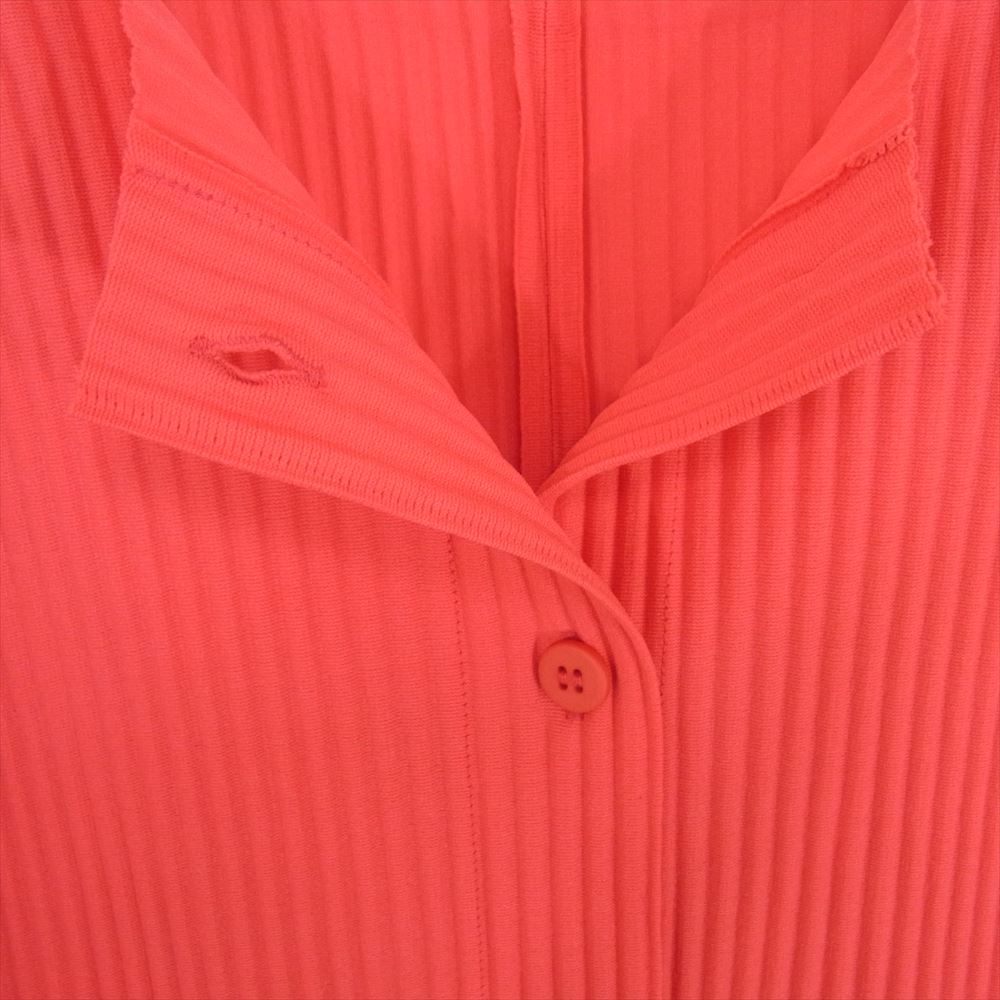 ISSEY MIYAKE イッセイミヤケ MI84KO162 me ミー A-POC INSIDE プリーツ加工 ラウンドネック ドルマンスリーブ カーディガン レッド系 サイズ表記無【中古】