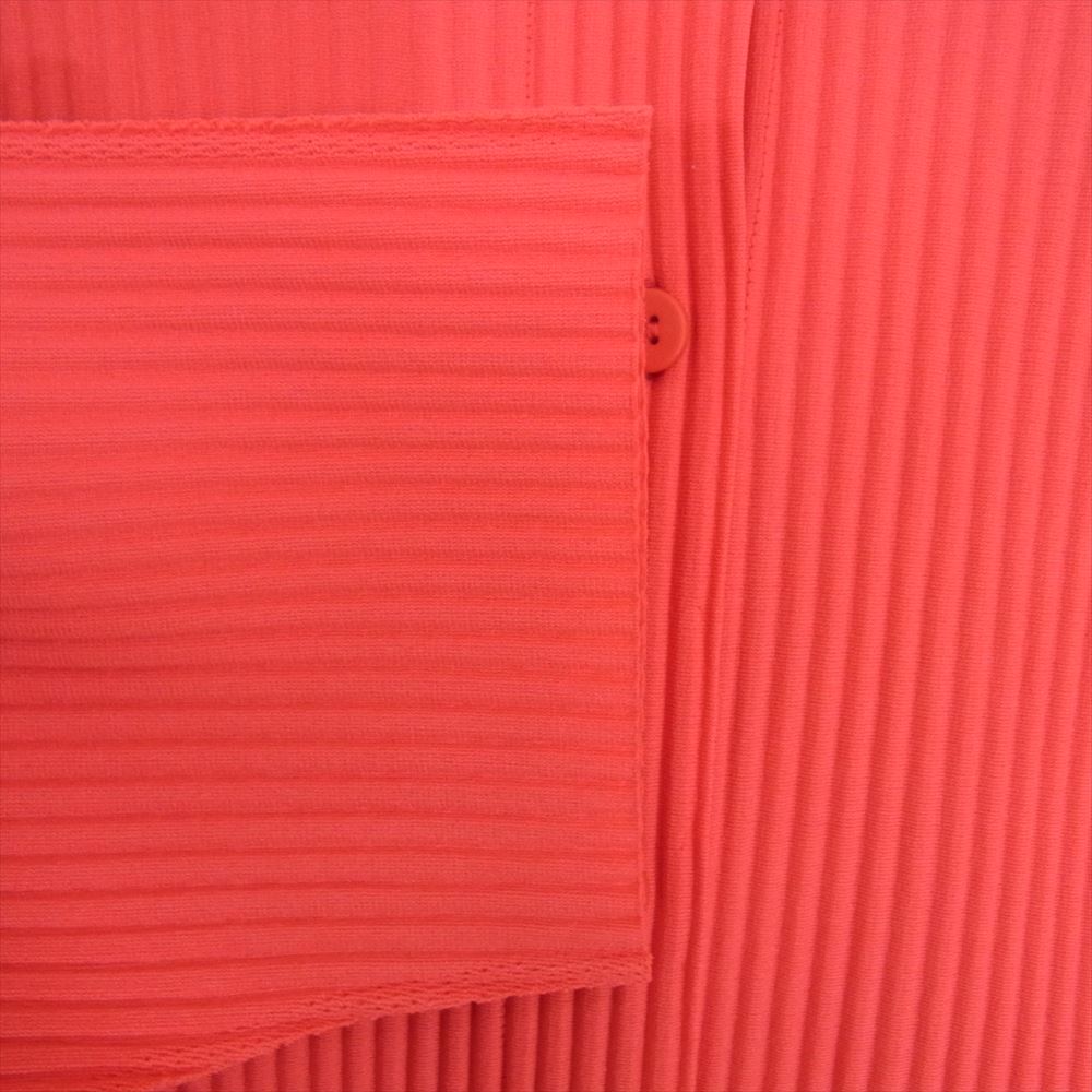 ISSEY MIYAKE イッセイミヤケ MI84KO162 me ミー A-POC INSIDE プリーツ加工 ラウンドネック ドルマンスリーブ カーディガン レッド系 サイズ表記無【中古】