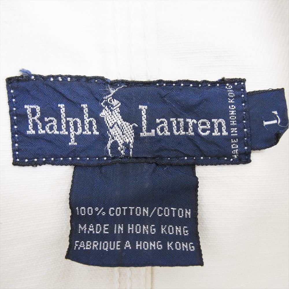 RALPH LAUREN ラルフローレン コットン ショート カバーオール トラック ジャケット ホワイト系 L【中古】