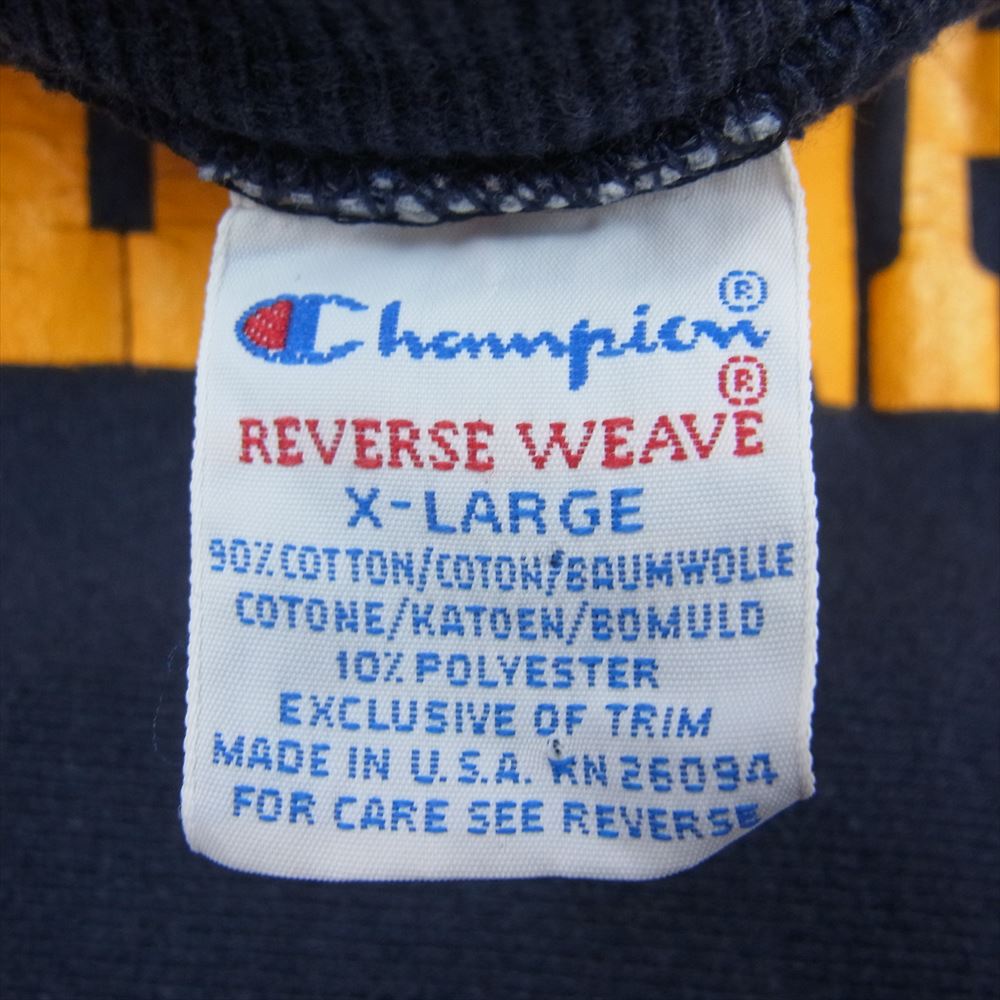 Champion チャンピオン 90s MICHIGAN カレッジプリント リバースウィーブ スウェット トレーナー ネイビー系 XL【中古】