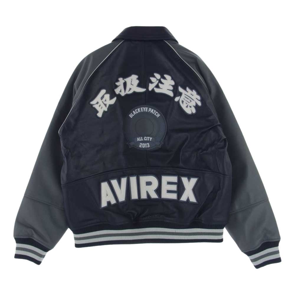 ブラックアイパッチ 23AW BEPFW23EI13 AVIREX アヴィレックス ALL CITY HWC JACKET シープスキン オール シティ ジャケット ダークネイビー系 M【新古品】【未使用】【中古】
