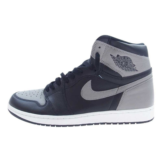 NIKE ナイキ 555088-013 AIR JORDAN 1 RETRO HIGH OG SHADOW エアジョーダン1 レトロ ハイ OG シャドー スニーカー ブラック系 グレー系 ホワイト系 32cm【極上美品】【中古】