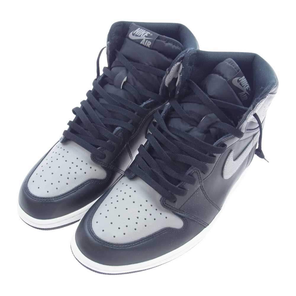 NIKE ナイキ 555088-013 AIR JORDAN 1 RETRO HIGH OG SHADOW エアジョーダン1 レトロ ハイ OG シャドー スニーカー ブラック系 グレー系 ホワイト系 32cm【極上美品】【中古】