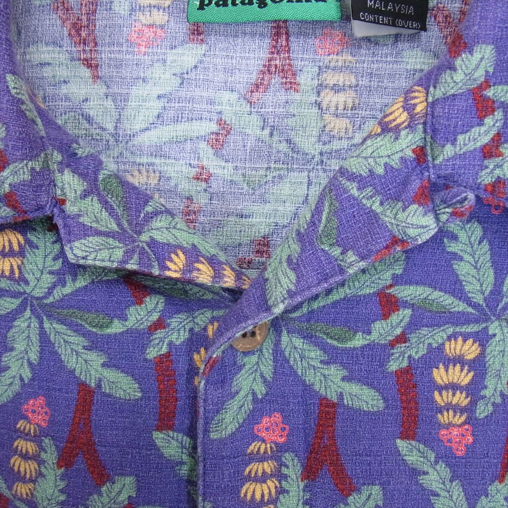 patagonia パタゴニア 90s バナナ柄 アロハ 半袖 シャツ パープル系 M【中古】