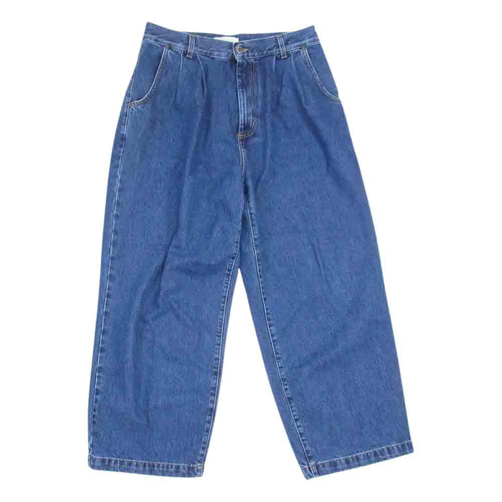 エムエフペン BIGGER JEANS ウォッシュド加工 ビガー ジーンズ デニム パンツ インディゴブルー系 M【中古】