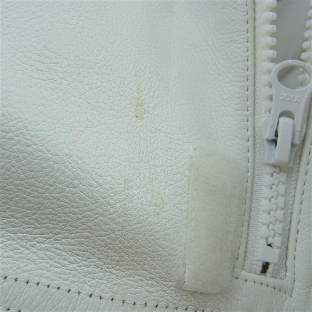 Supreme シュプリーム 19AW × NIKE ナイキ Leather Anorak レザー アノラック ジャケット オフホワイト系 M【中古】