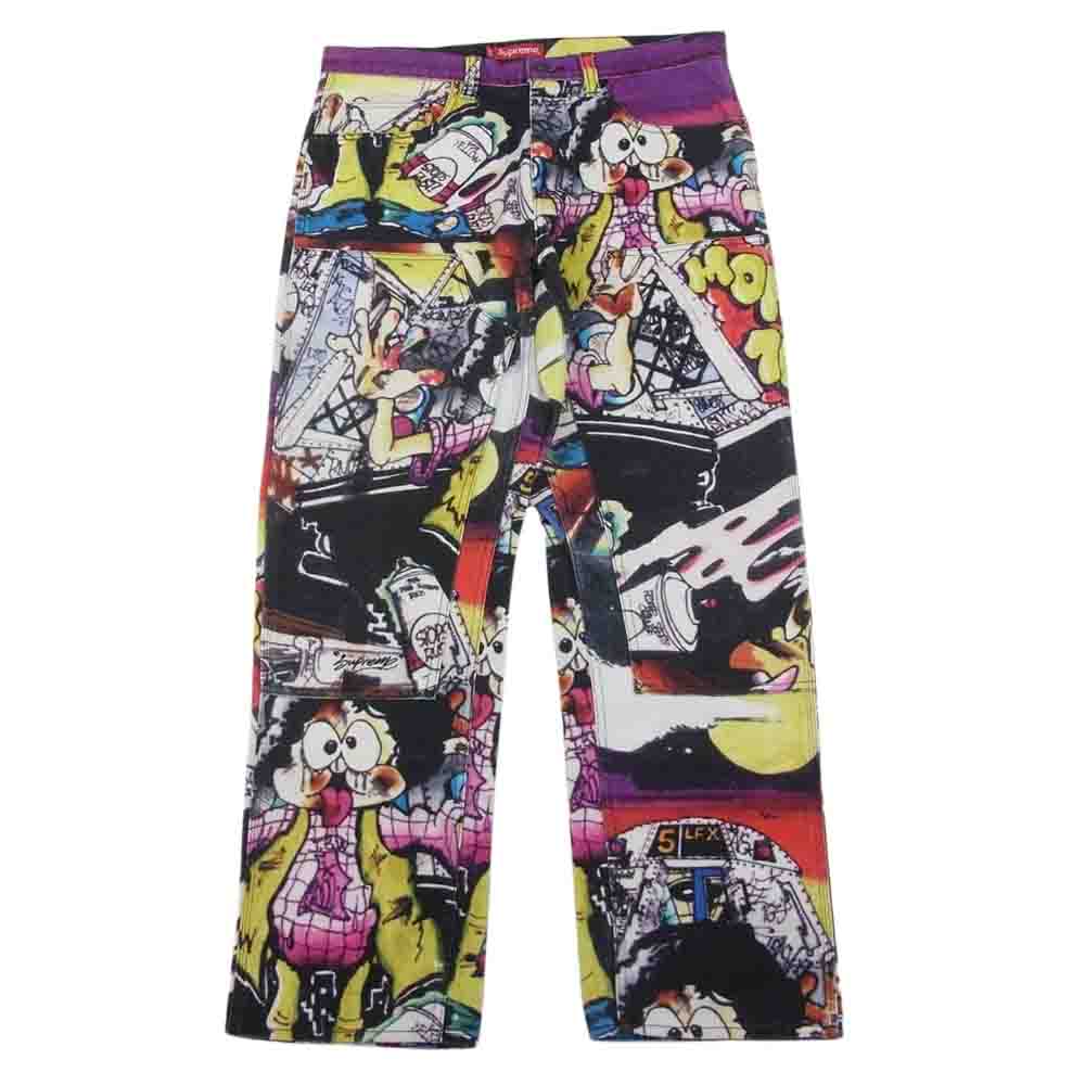 Supreme シュプリーム Lee Quinones The Yard Carpenter Pant ザヤード カーペンター 総柄 パンツ マルチカラー系 32【中古】