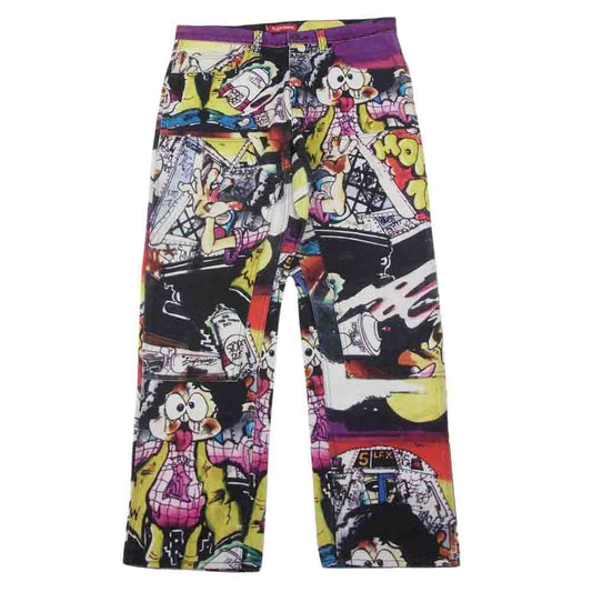 Supreme シュプリーム Lee Quinones The Yard Carpenter Pant ザヤード カーペンター 総柄 パンツ マルチカラー系 32【中古】