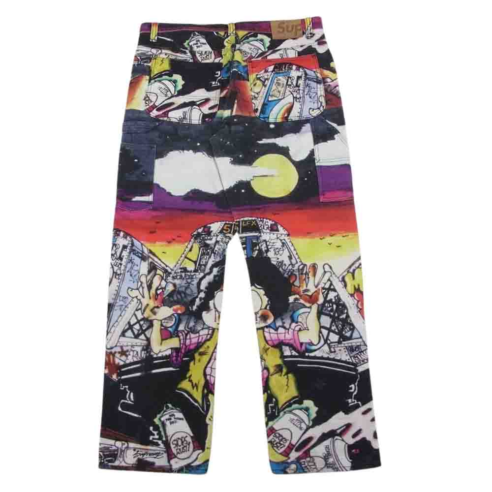Supreme シュプリーム Lee Quinones The Yard Carpenter Pant ザヤード カーペンター 総柄 パンツ マルチカラー系 32【中古】