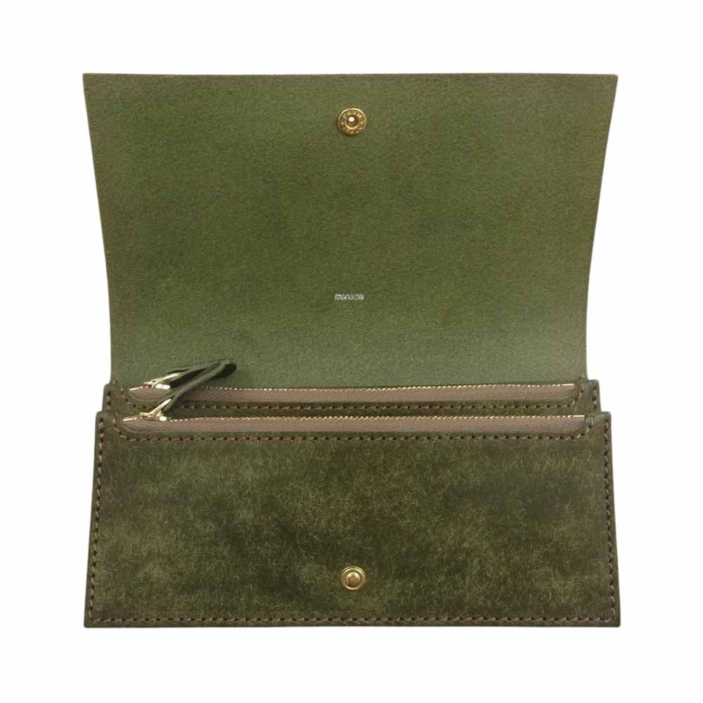 マルメ ダブル ジップ ウォレット 長財布 カーキ系【極上美品】【中古】