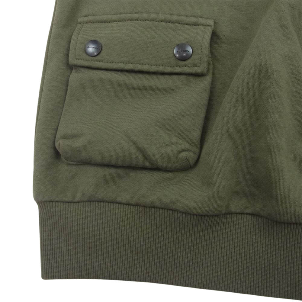 DIESEL ディーゼル J00311 0QAWU スウェット カーゴポケット スカート カーキ系 14【美品】【中古】