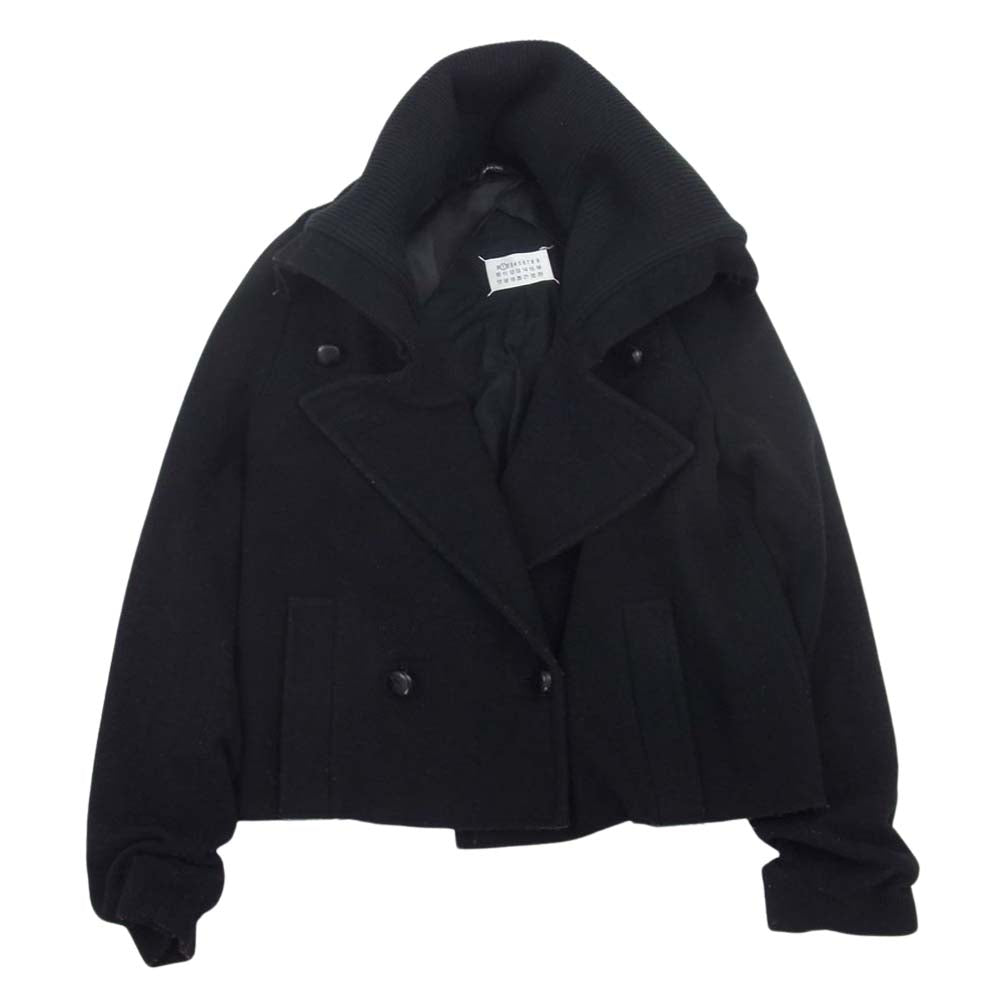MAISON MARGIELA メゾンマルジェラ 51AW014641862 国内正規品 イタリア製 カットオフ ショート コート Pコート ブラック系 38【中古】