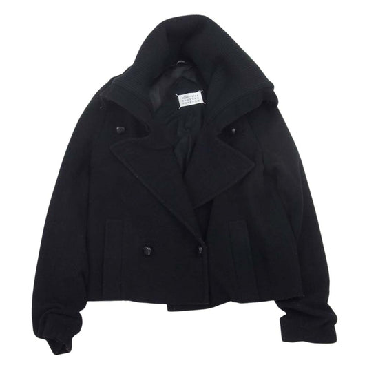 MAISON MARGIELA メゾンマルジェラ 51AW014641862 国内正規品 イタリア製 カットオフ ショート コート Pコート ブラック系 38【中古】