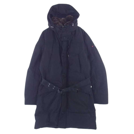 PEUTEREY ピューテリー ガーディアン ラビットファー×ベルト ダウンコート ジャケット ブラック系 S【中古】