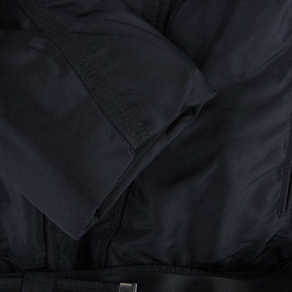 PEUTEREY ピューテリー ラビットファー×ベルト×フード付 ダウンコート ジャケット ブラック系 S【中古】