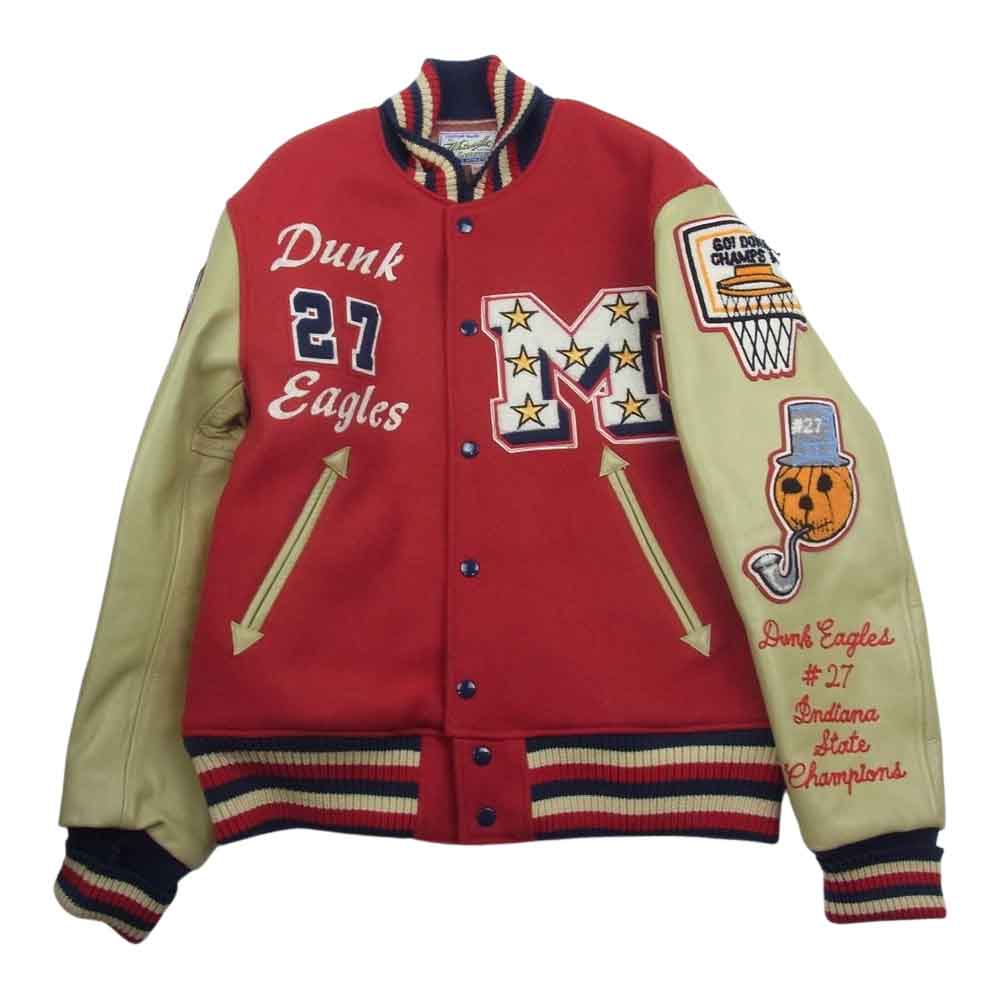 WHITESVILLE ホワイツビル WV10492/493 フルデコ スタジャン スタジアム アワード ジャケット 赤系 レッド系 40【中古】