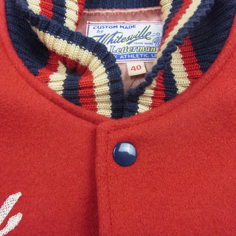 WHITESVILLE ホワイツビル WV10492/493 フルデコ スタジャン スタジアム アワード ジャケット 赤系 レッド系 40【中古】