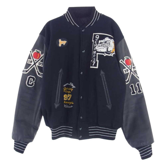 ヒューイット × BACKDROP バックドロップ フルデコ スタジャン スタジアム アワード ジャケット ブラック系 42【中古】