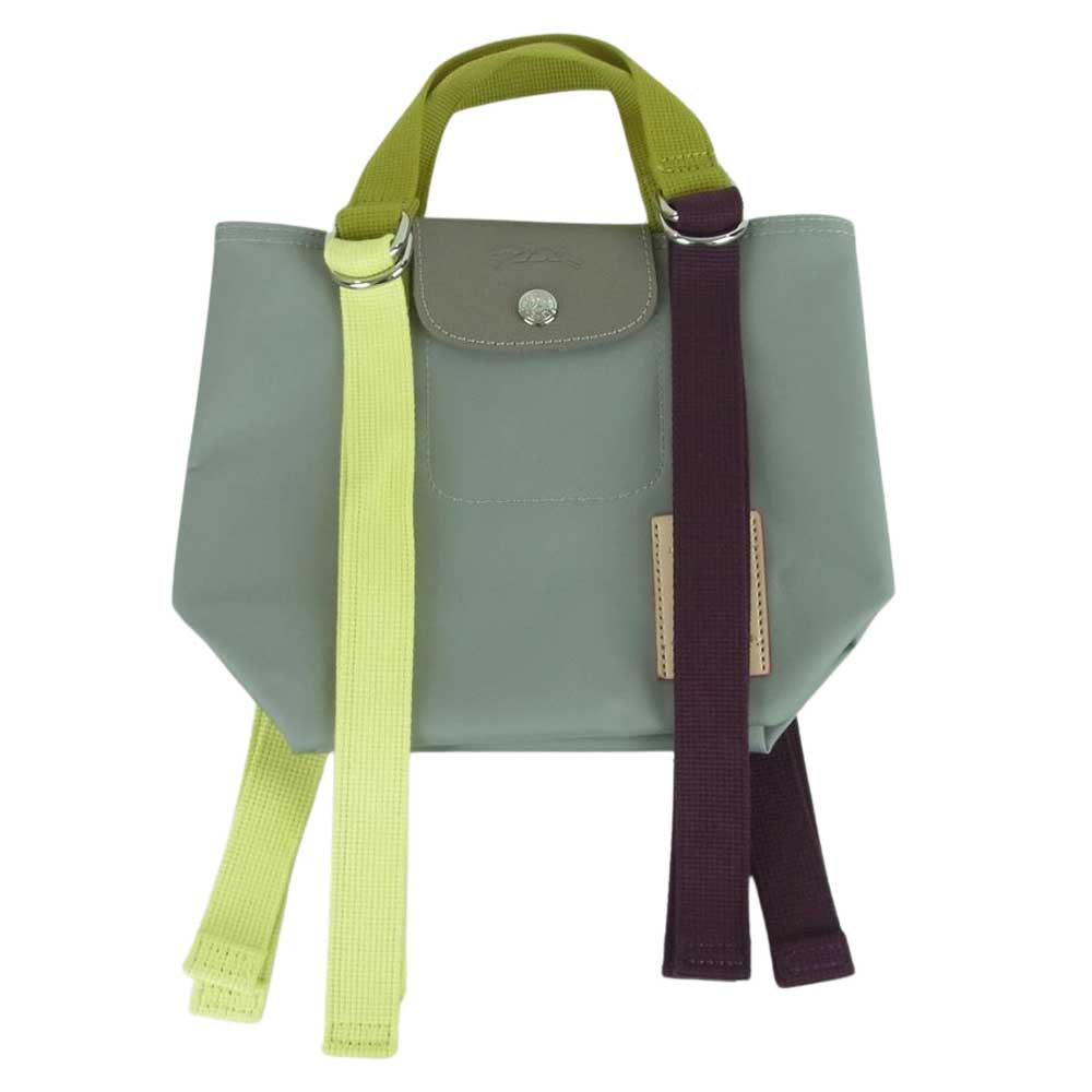 Longchamp ロンシャン プリアージュ リプレイ トップ ハンドル バッグ XS フランス製 グレー系【美品】【中古】