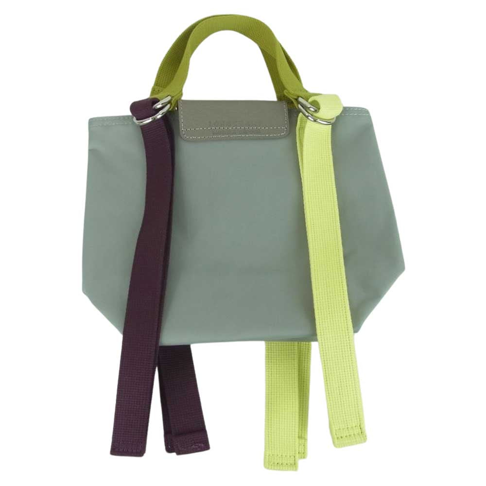 Longchamp ロンシャン プリアージュ リプレイ トップ ハンドル バッグ XS フランス製 グレー系【美品】【中古】