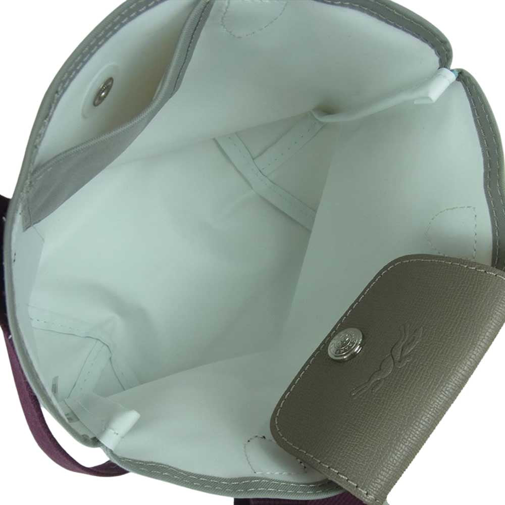 Longchamp ロンシャン プリアージュ リプレイ トップ ハンドル バッグ XS フランス製 グレー系【美品】【中古】
