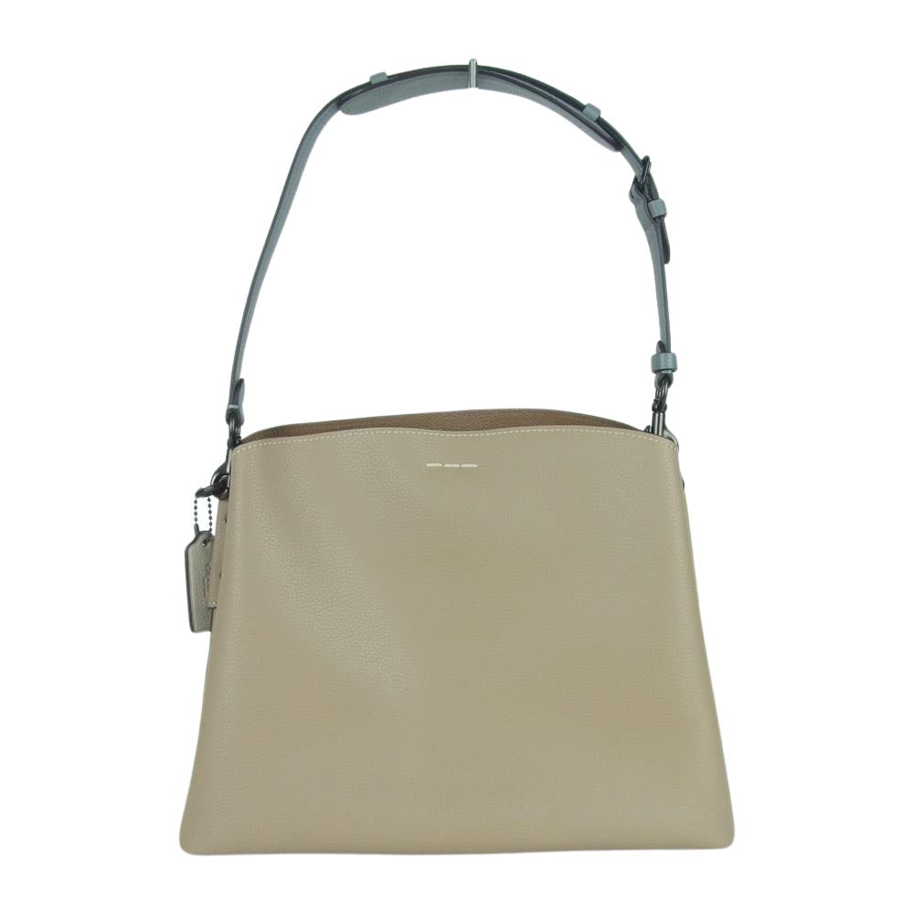 COACH コーチ C2590 ウィロウ 2way ハンド ショルダー バッグ カラーブロック ベージュ系 グレー系【美品】【中古】