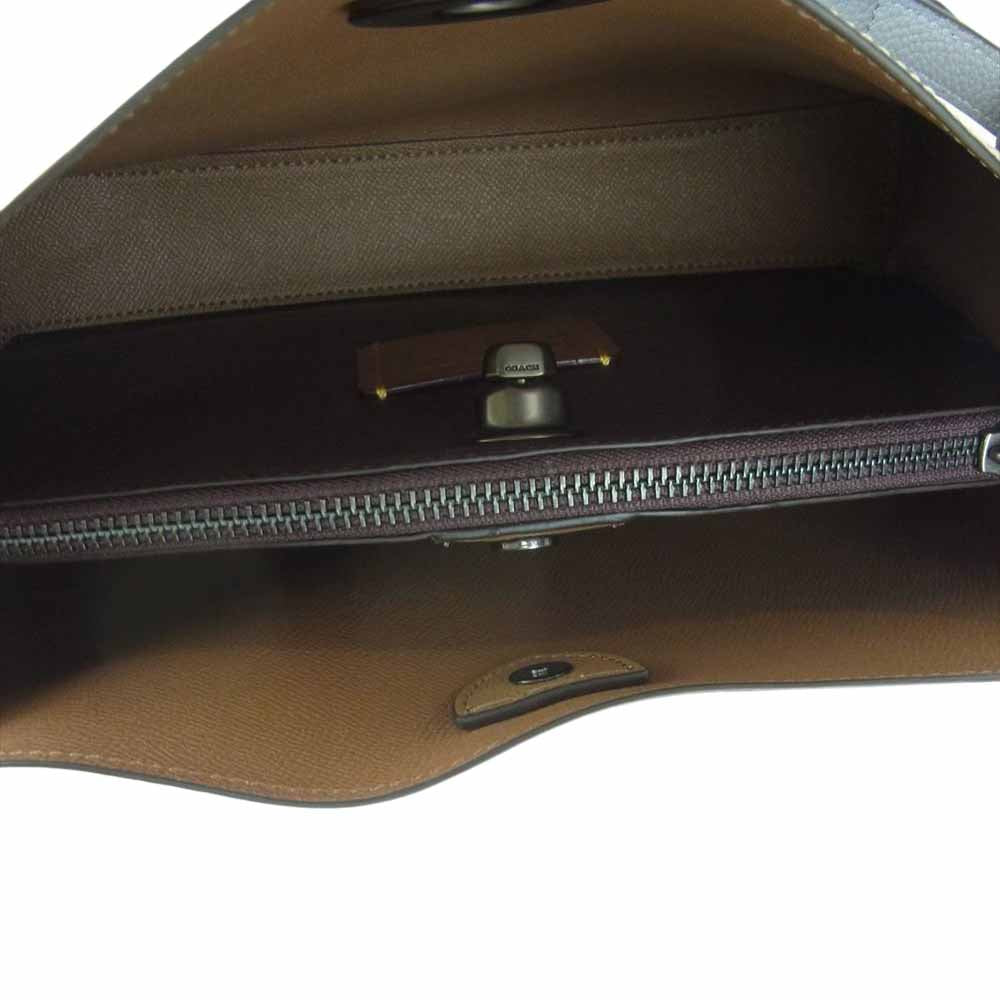 COACH コーチ C2590 ウィロウ 2way ハンド ショルダー バッグ カラーブロック ベージュ系 グレー系【美品】【中古】