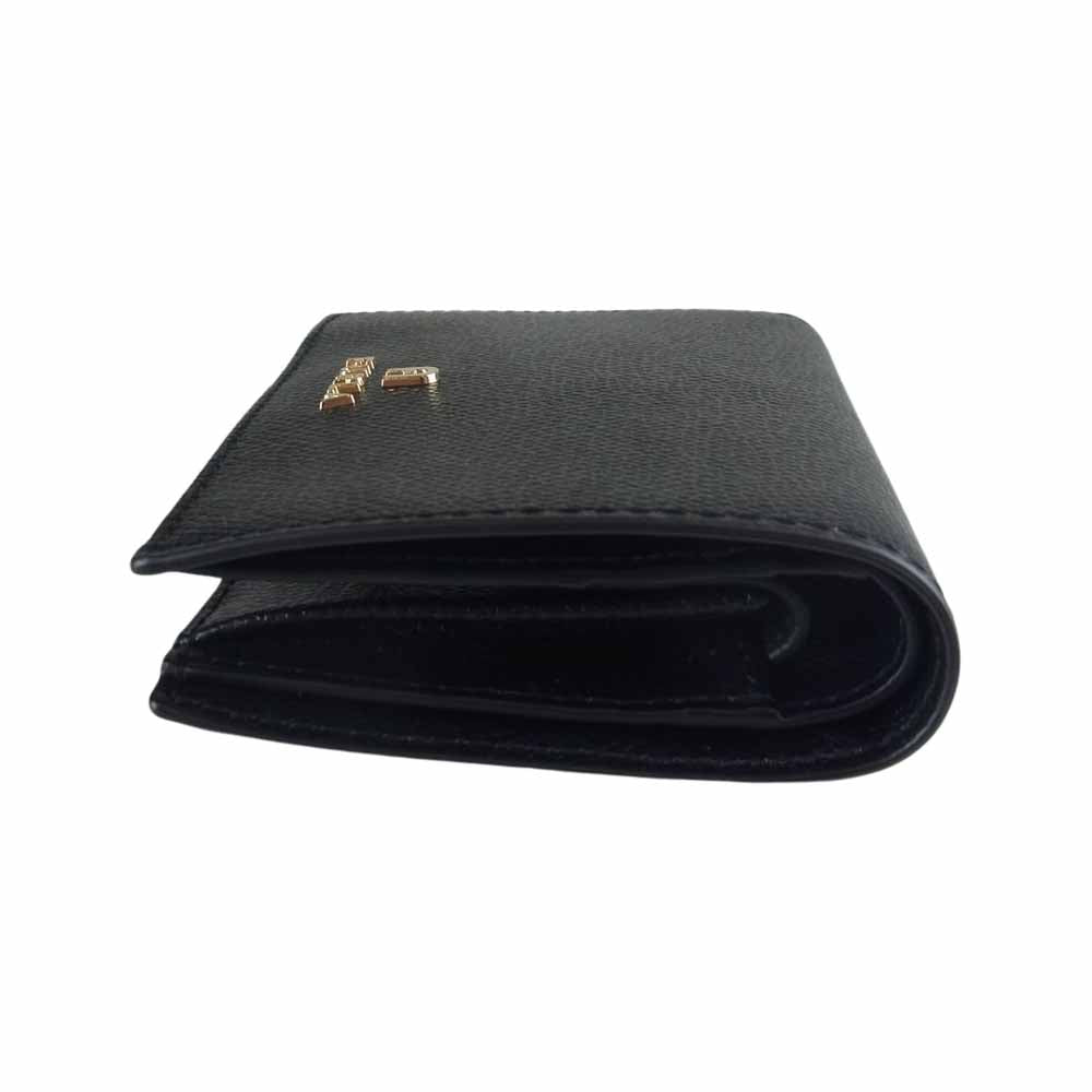 Furla フルラ WP00304 カメリア ロゴ レザー 二つ折り財布 ブラック系【中古】