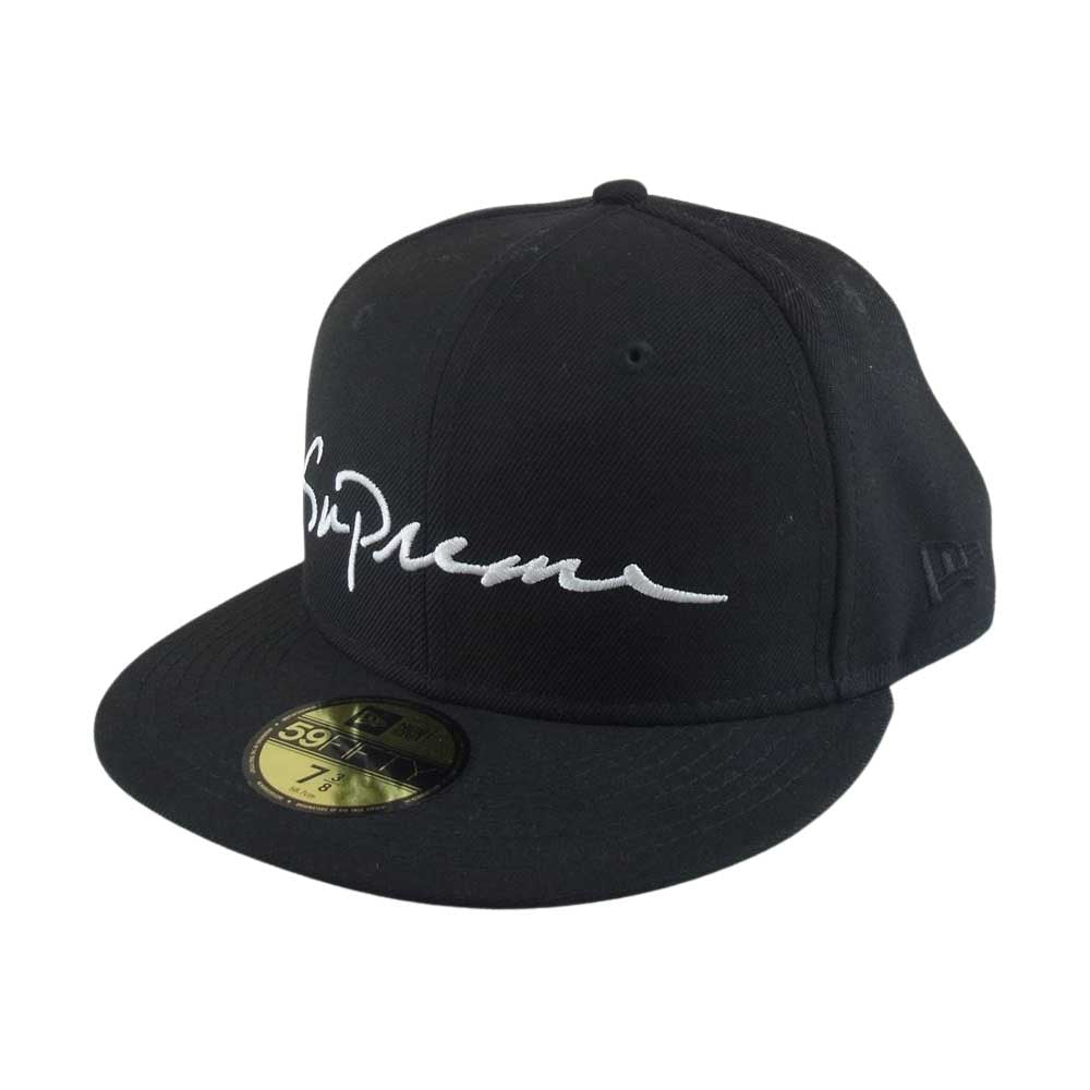 Supreme シュプリーム 18AW  Classic Script New Era クラシックスクリプト ニューエラ 帽子 ブラック系 58.7㎝【中古】