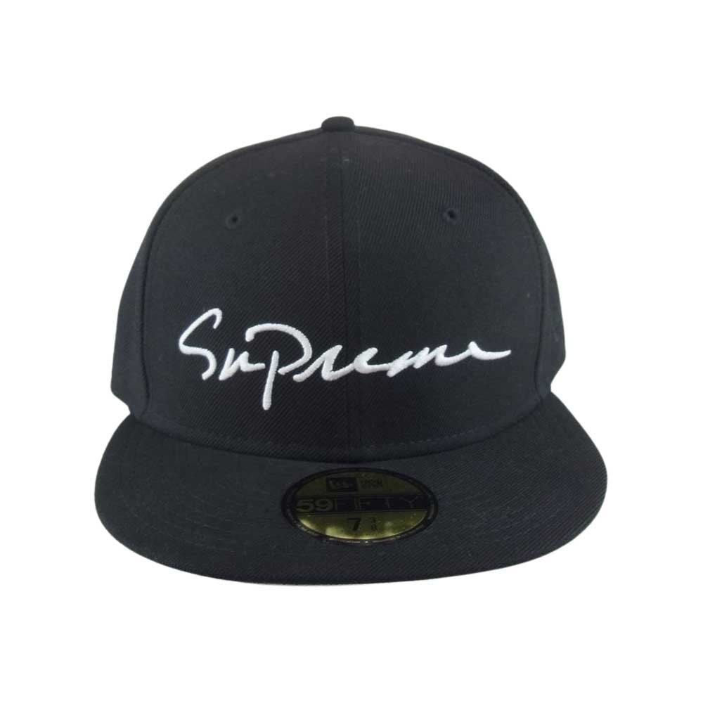Supreme シュプリーム 18AW  Classic Script New Era クラシックスクリプト ニューエラ 帽子 ブラック系 58.7㎝【中古】