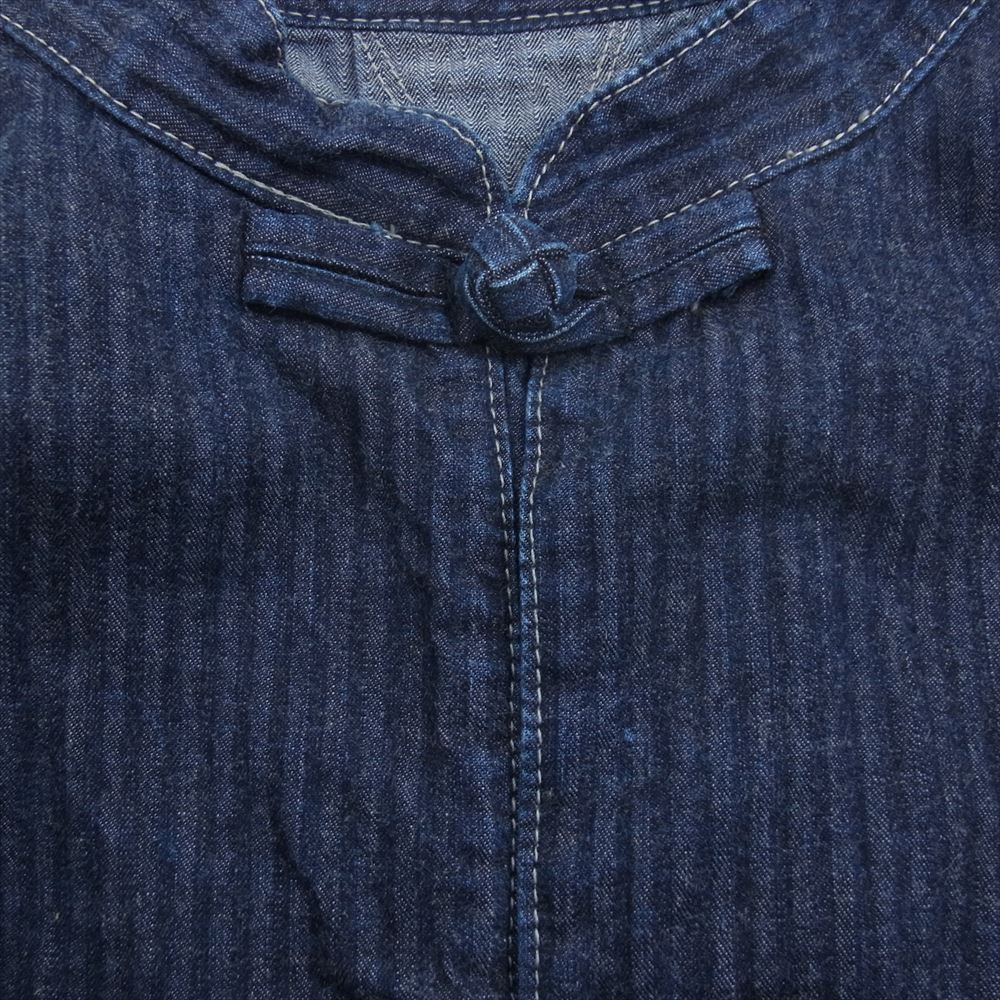 TENDERLOIN テンダーロイン 23SS DENIM HB F.C SHIRT JKT デニム ヘリンボーン チャイナ シャツ ジャケット インディゴブルー系 S【中古】
