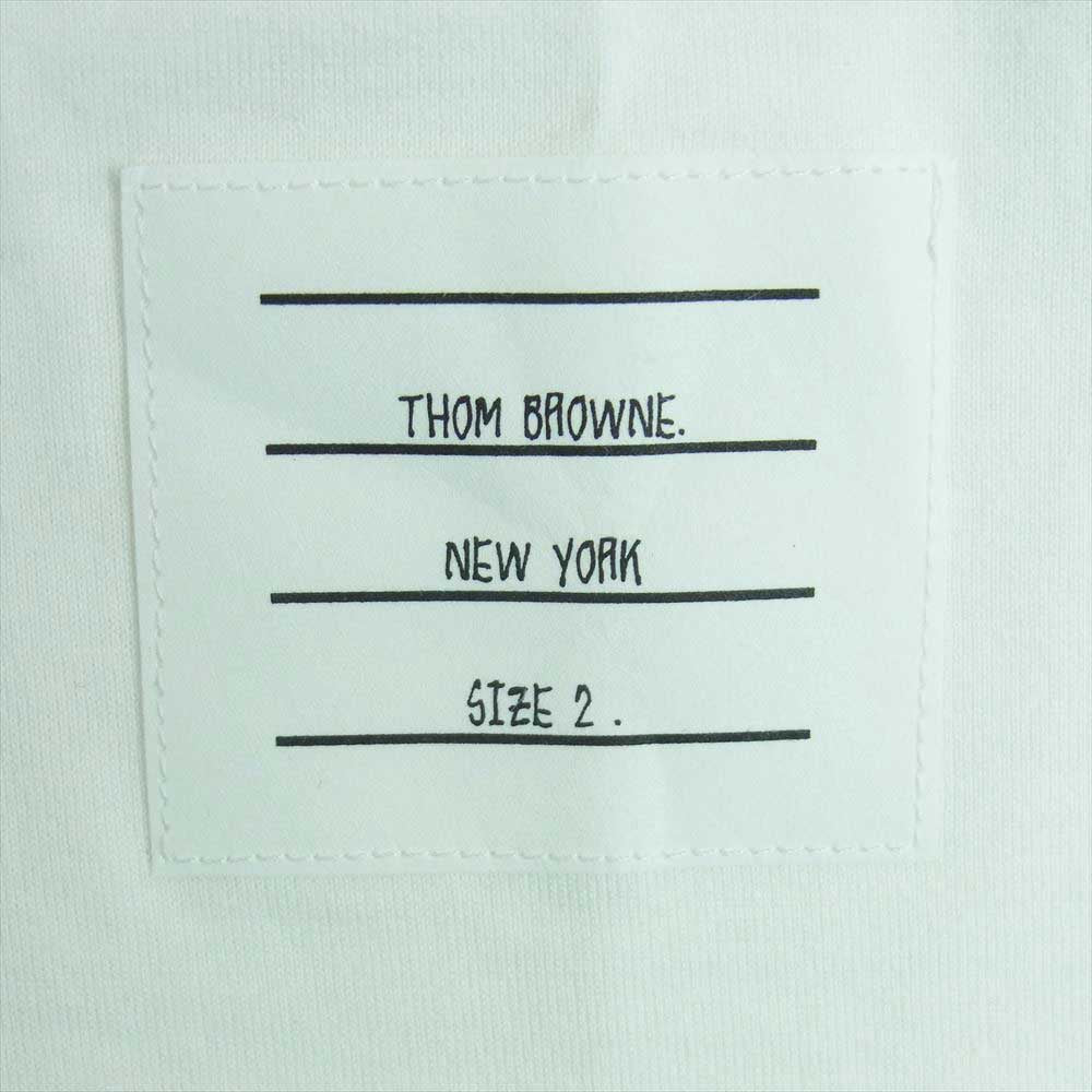 トムブラウン SS RWB POCKET TEE IN MEDIUM WEIGHT JERSEY COTTON クルーネック 半袖 Tシャツ ホワイト系 2【新古品】【未使用】【中古】
