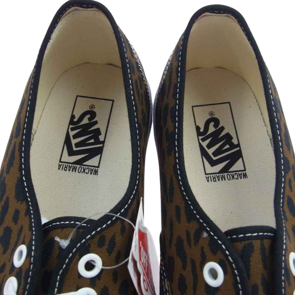 VANS バンズ × WACKO MARIA  v44 authentic オーセンティック レオパ ローカット スニーカー ブラウン系 ブラック系 ホワイト系 28.5cm【新古品】【未使用】【中古】
