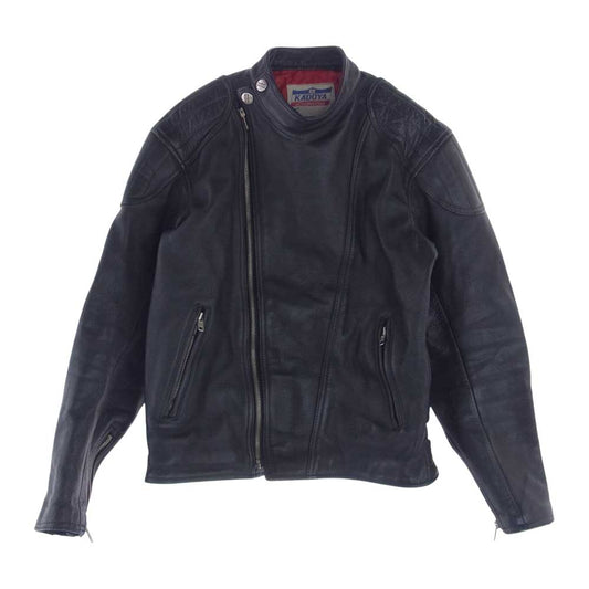 KADOYA カドヤ パデッド レザー セミダブル ライダース ジャケット ブラック系 LL【中古】