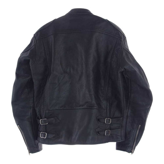 KADOYA カドヤ パデッド レザー セミダブル ライダース ジャケット ブラック系 LL【中古】