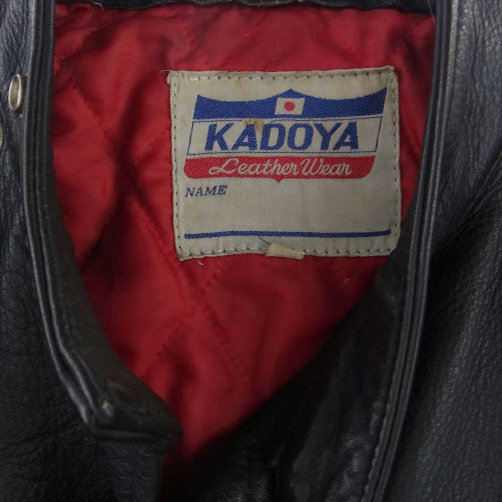 KADOYA カドヤ パデッド レザー セミダブル ライダース ジャケット ブラック系 LL【中古】