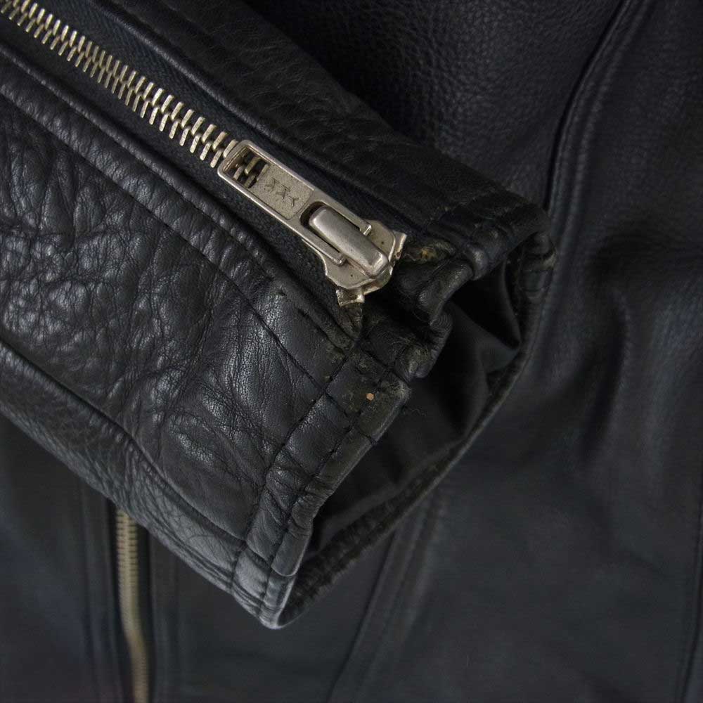 KADOYA カドヤ パデッド レザー セミダブル ライダース ジャケット ブラック系 LL【中古】