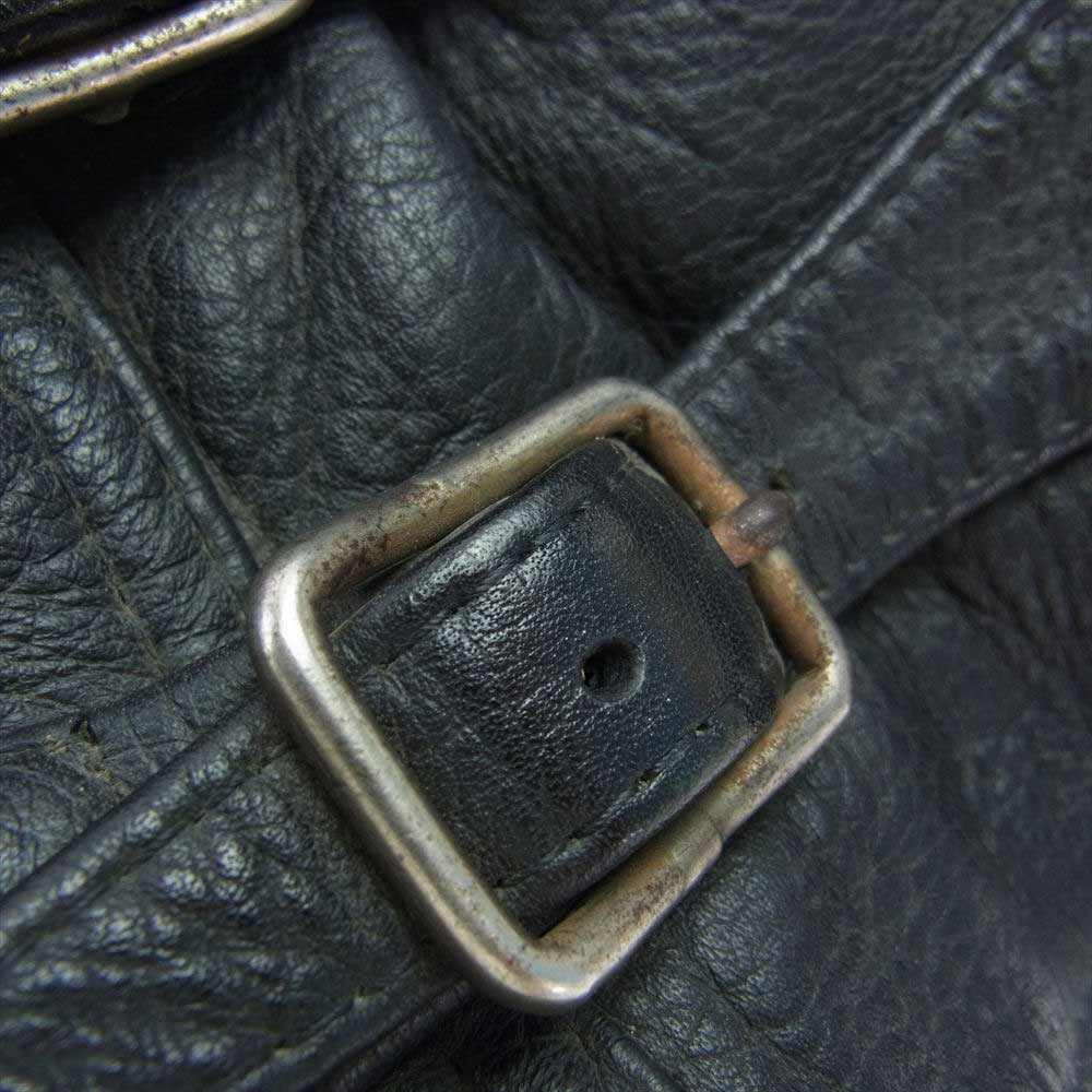 KADOYA カドヤ パデッド レザー セミダブル ライダース ジャケット ブラック系 LL【中古】