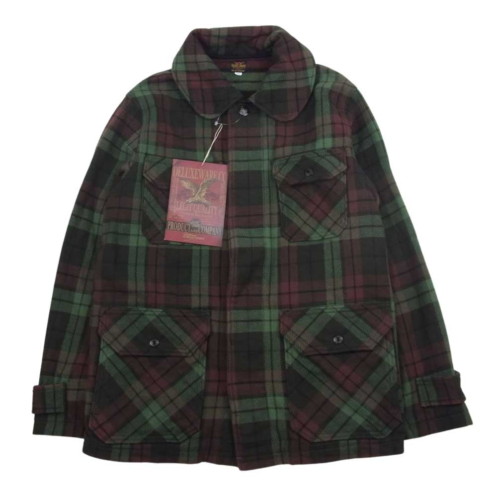 デラックスウエア デラックスウエア フィールドジャケット チェック シャツ ジャケット グリーン系 L【美品】【中古】