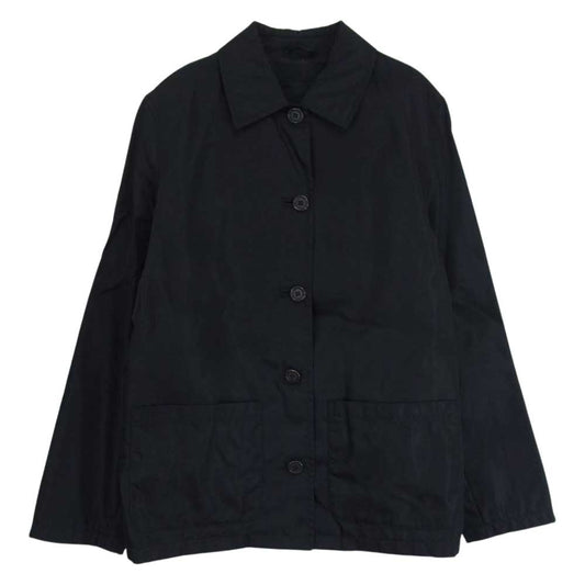 PRADA プラダ ナイロン ステンカラー ハーフコート ジャケット ブラック系 S【中古】