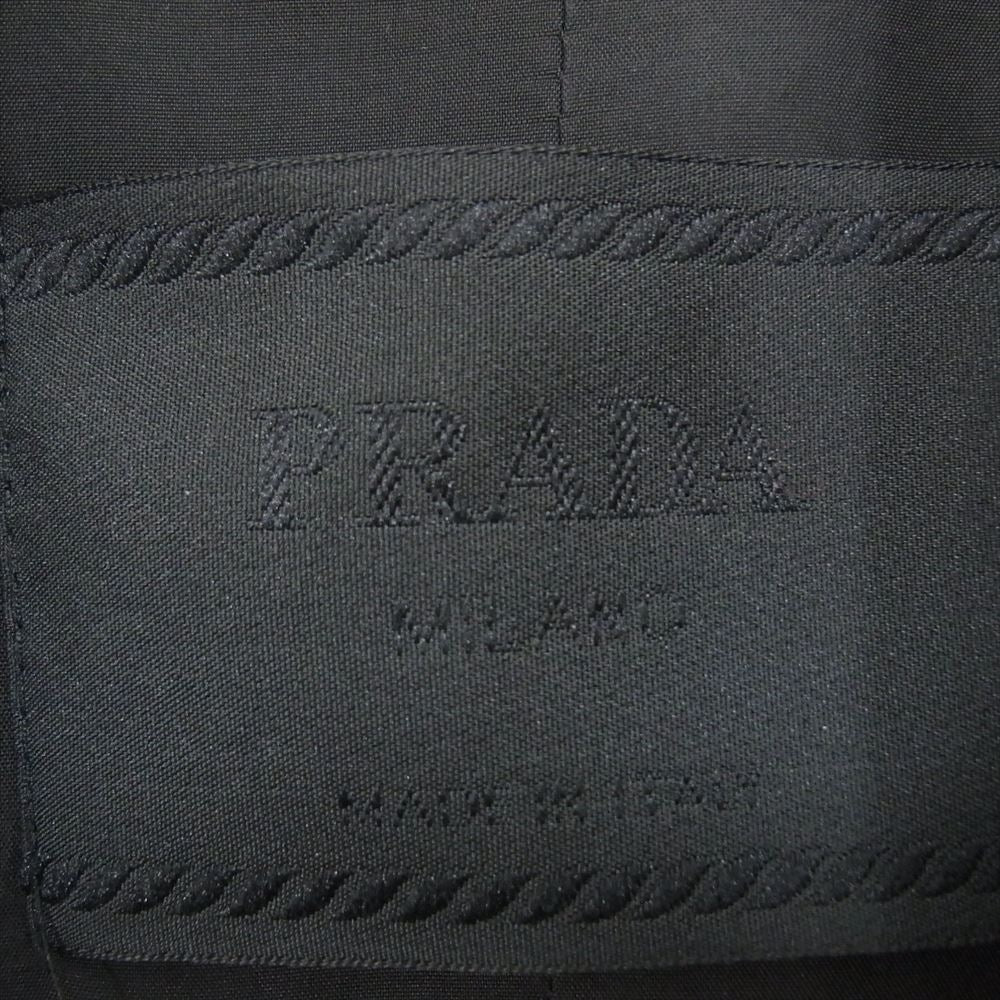 PRADA プラダ ナイロン ステンカラー ハーフコート ジャケット ブラック系 S【中古】