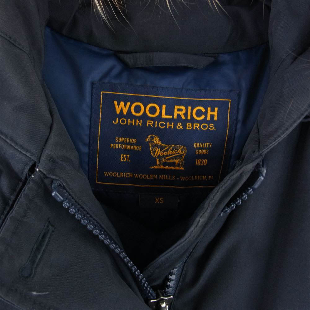 WOOLRICH ウールリッチ 1402070 RAMAR CLOTH アークティックパーカー ファーフード付き ダウンコート ダウンジャケット ネイビー系 XS【中古】