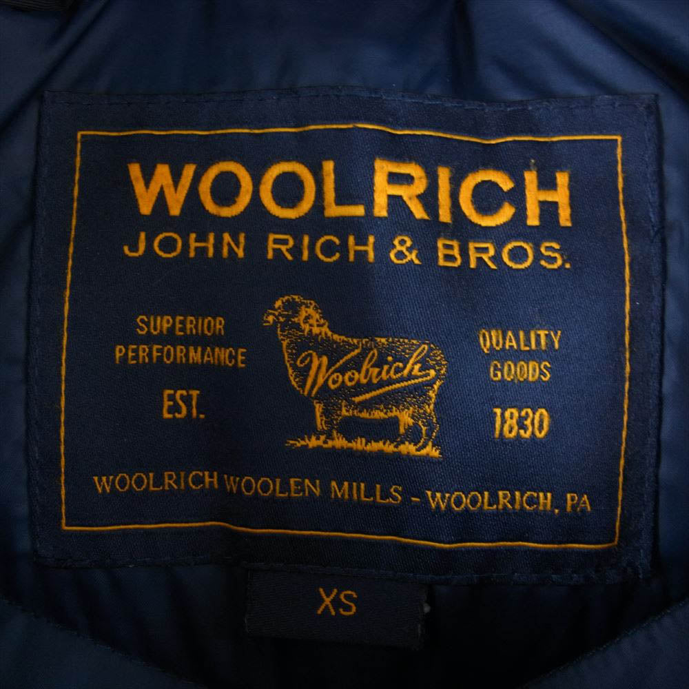 WOOLRICH ウールリッチ 1402070 RAMAR CLOTH アークティックパーカー ファーフード付き ダウンコート ダウンジャケット ネイビー系 XS【中古】